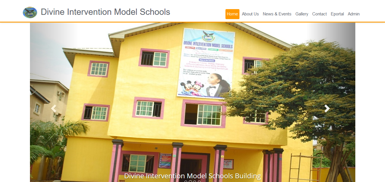 Divine Intervention Model Schools Website and School Software